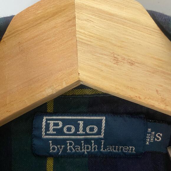 Ralph Lauren Men's Navy Green Plaid Pockets Workshirt Size S - Picture 7 of 8